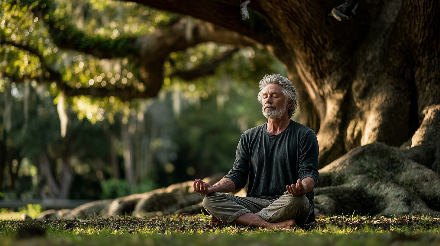 Osoba wykonująca ćwiczenia oddechowe